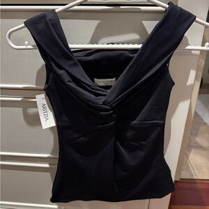 Aritzia Contour Black Twist Top